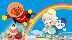 Anpanman Flying With Friends Wallpaper