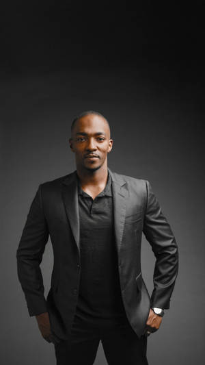 Anthony Mackie In Dark Suit Wallpaper