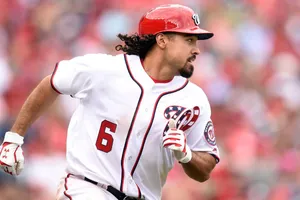 Anthony Rendon Running In White Uniform Wallpaper