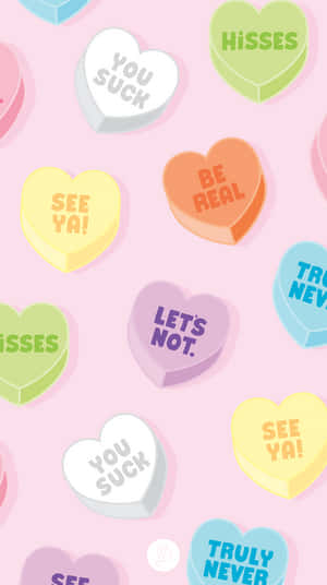 Anti Cute Valentines Heart Candies Digital Artwork Wallpaper
