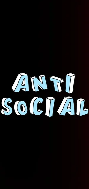 Anti Social Fun Blue Text Wallpaper