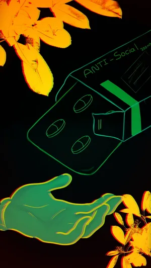 Anti Social Pill Drawing Wallpaper