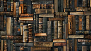 Antique Book Collage Wallpaper