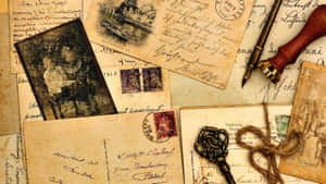 Antique Letters And Vintage Keys Wallpaper