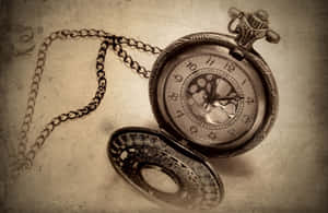 Antique Pocket Watch Sepia Tone Wallpaper