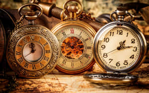 Antique Pocket Watches Collection Wallpaper