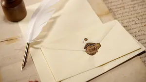 Antique Sealed Letter With Quill Wallpaper