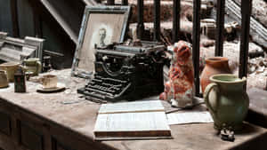 Antique Typewriter And Vintage Items Wallpaper