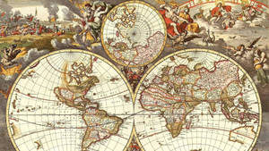 Antique World Map Wallpaper