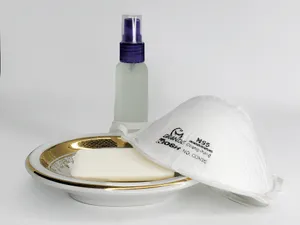 Antiseptic Products And A Mask Wallpaper