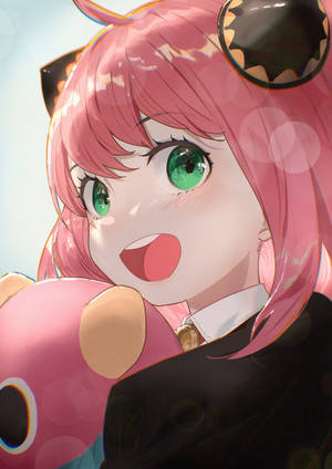 Anya Forger Looking Back Phone Wallpaper