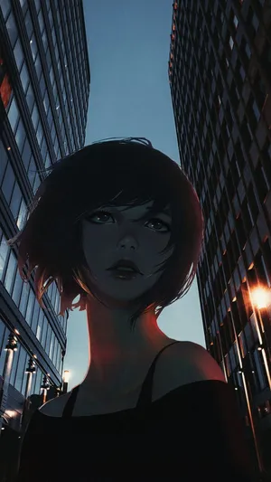 Aoi Ogata Anime Building Wallpaper