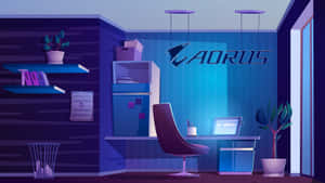 Aorus Gaming Setup Illustration Wallpaper