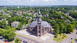 Apeldoorn Aerial View Historic Church Wallpaper