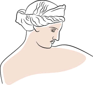 Aphrodite Profile Line Art Wallpaper