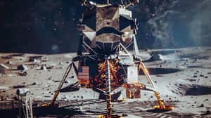 Apollo Lunar Module On Moon Surface Wallpaper