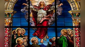 Apostle Standing On A Rock With The Sun Setting Behind Him Wallpaper