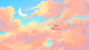 Appa Flying Through Clouds Wallpaper