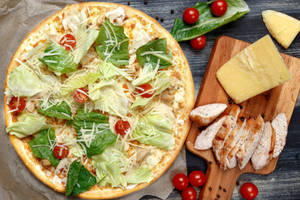 Appetizing Caesar Pizza Wallpaper