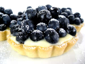 Appetizing Elegant Blueberry Tart Wallpaper