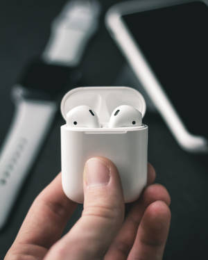 Apple Airpods With Gadgets Wallpaper