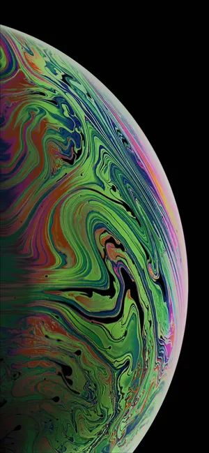 Apple Iphone Xs Green Abstract Bubble Wallpaper