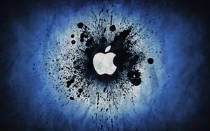 Apple Logo In Blue & White Wallpaper