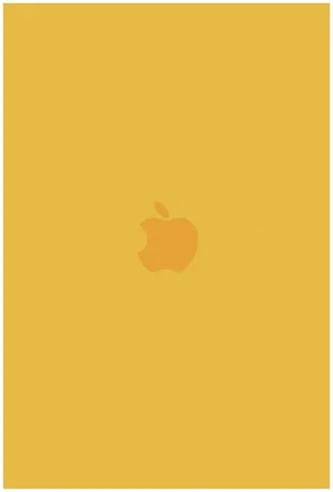 Apple Logo Printed On Cute Pastel Yellow Aesthetic Wallpaper