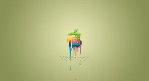 Apple Logo With Several Drips Wallpaper