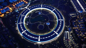 Apple Park Aerial Night View Wallpaper