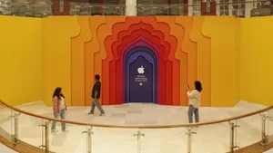 Apple Store Colorful Architecture Design Wallpaper