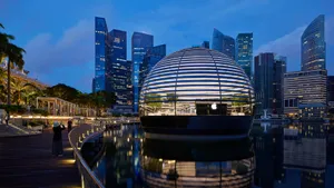 Apple Store Singapore Marina Bay Sands Dusk Wallpaper