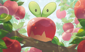 Applin On Apple Tree Wallpaper