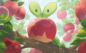 Applin On Apple Tree Wallpaper