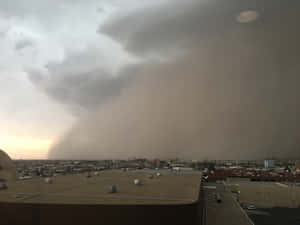 Approaching_ Dust_ Storm_ Cityscape Wallpaper