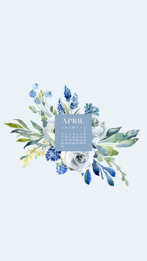 April Floral Calendar Wallpaper Wallpaper