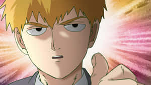 Arataka Reigen, The Beknown Psychic Mentor, In Action Amidst Urban Background Wallpaper