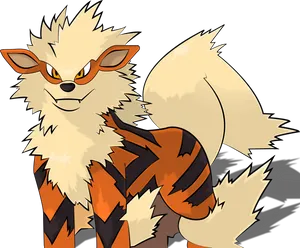 Arcanine Posing White Background Wallpaper