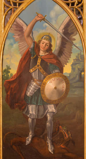Archangel Michael Defeating Evil Wallpaper