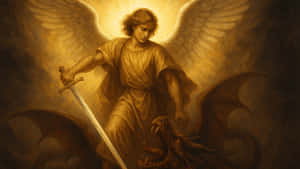 Archangel Michael Defeating Evil Wallpaper