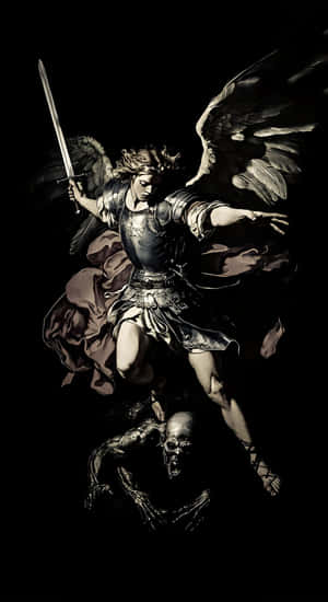 Archangel Michael Defeating Evil Wallpaper