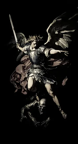 Archangel Michael Defeating Evil Wallpaper