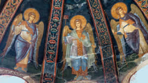 Archangel Michael Fresco Art Wallpaper