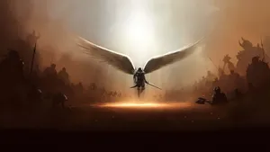Archangel Michael In Battle Wallpaper