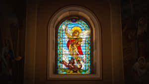 Archangel Michael Stained Glass Wallpaper