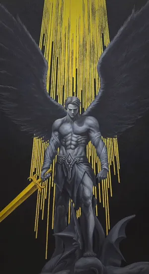 Archangel Michael With Golden Sword Wallpaper