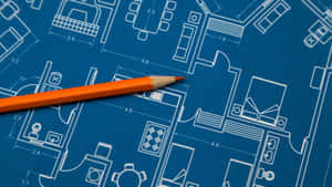 Architectural Blueprint With Pencil.jpg Wallpaper