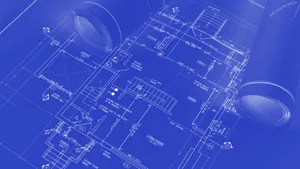 Architectural Blueprintwith Tools Wallpaper