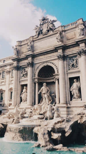 Architectural Structure Of Trevi Fountain Wallpaper