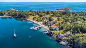 Arendal Coastal Idyll Aerial View Wallpaper